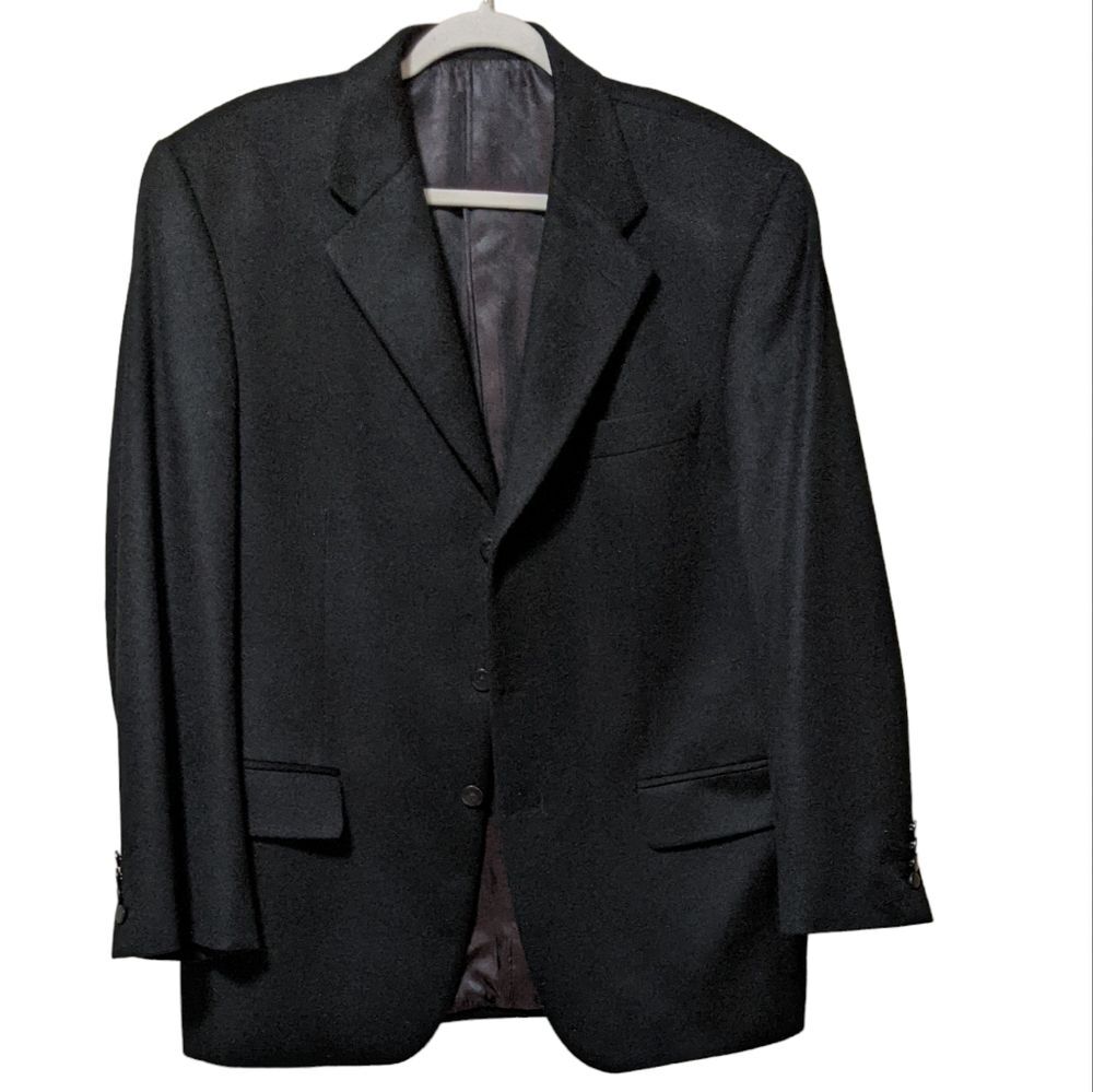 Vintage Austin Barrie black cashmere classic Italy event business blazer  42R